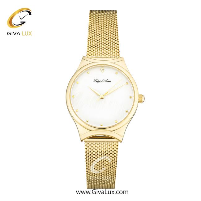 ساعت مچی اورجینال زنانه LdA طلایی | طلایی| سفید| کد رفرنس 2298